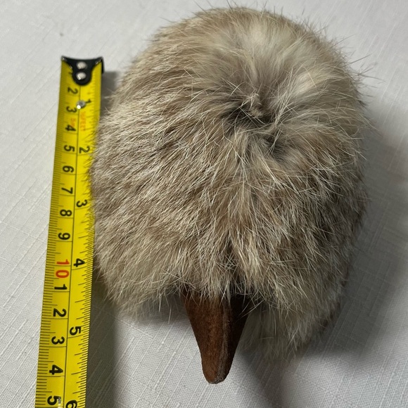 Vintage retro hedgehodge with real fur and suede leather. Conversation piece - Picture 5 of 6